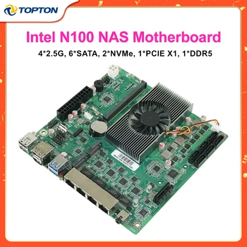 12th Gen Intel N100 nas anakart 6-Bay 6 * SATA3.0 4*2.5 G i226 1 * PCIE X1 1 * DDR5 4800mhz yumshoq marshrutlash xavfsizlik devori ITX anakart
