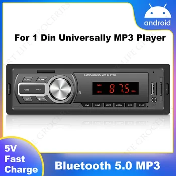 1din Dash avtomobil radiolar Stereo masofadan nazorat qilish raqamli Bluetooth Audio musiqa Stereo 12V avtomobil Radio Mp3 Player USB/SD/AUX yilda