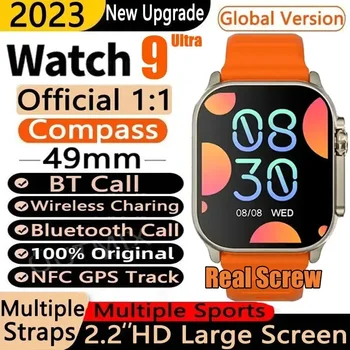 2023 eng yangi Ivo Ultra 9 Gen 2 aqlli soatlar erkaklar 49mm 2.2 dyuymli HD ekran GPS NFC suv o'tkazmaydigan aqlli soatlar sport fitnes soatlari PK HV8