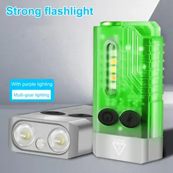 365nm UV qora nurli yorqin sozlanishi Buzzer funktsiyasi bilan kuchli chiroq LED Keychain Torchlight Mini lager materiallari