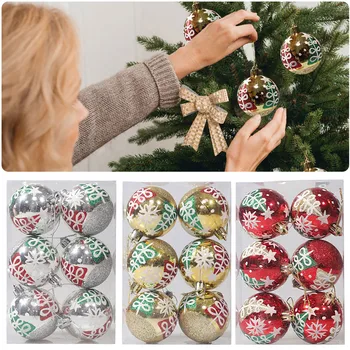 6pcs/box Colorful Christmas Ball Ornaments Xmas Tree Decoration Christmas Craft Supplies Игрушки На Елку Гирлянда Новогодняя