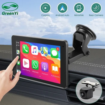 7 dyuymli sensorli ekranli simsiz Apple Carplay va AHD 1080p teskari kamerali Android-Auto avtomobil Multimedia monitori