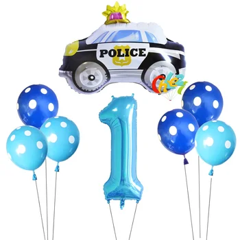 8pcs multfilm avtomobil balonlar yong'in yuk mashinalari poezd Tank maktab avtobus transport geliy Globos Happy Birthday Party bezak Baby dush bola