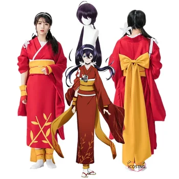Anime Bungou adashgan itlar Izumi Kyouka qizil Kimono to'liq to'plami Xellouin Rojdestvo partiyasi parikli qiz ayollar uchun Kosplay kostyumi