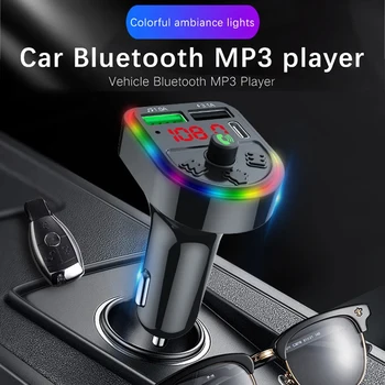 Avtomobil uchun Bluetooth Player MP3 5.3 sigaret nur naushnik, Audio qo'ng'iroq musiqa qabul qilish GPS Dual USB interfeysi bilan FM uzatuvchi