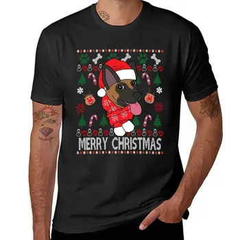 Belgiya Malinois it Merry Rojdestvo kulgili sovg'a kulgili sovg'a Malinois Hat Santa Xmas T-Shirt qisqa qisma dizayner t shirt erkaklar