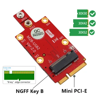 Bilan Mini PCI-e adapteri M. 2 asosiy B 2 3G 4G 5G moduli uchun NANO SIM karta uyasi