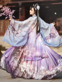 Binafsharang Xitoy An'anaviy Hanfu Costume Ayol Qadimiy Fairy Kiyim Ayol Elegance Han Sulolasi Cosplay Kiyim Bosqichi