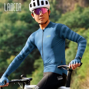 Erkaklar uchun LAMBDA Professional velosiped formasi yuqori elastik uzun yengli kiyimlar Bahor yoz kuz shamolga chidamli tez quriydigan MTB yo'li