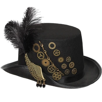 Gears Bilan Steampunk Top Hat General Gay Top Hat Steampunk Fedora Hat Jazz Hat Steampunk Bouler Hat Karnaval Nightclub Dropship