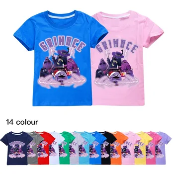 Grimace Shake 2-16 yil T Shirt bolalar yozgi paxta kiyim Boys T-shirts Toddler Qizlar qisqa qisma Tops bolalar Casual Tees