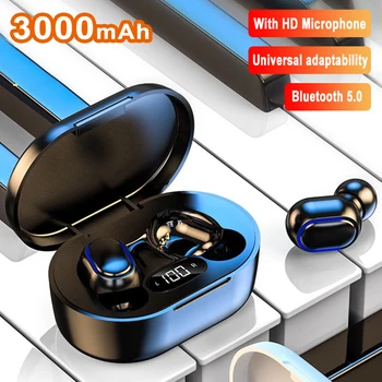 Ikki simsiz eshitish vositasi 5.1 Sport Bluetooth Minigarnituralari mikrofon 3000mAh bilan simsiz quloqchinlar