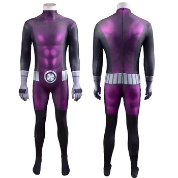 Kattalar Bolalar Teen Titans Beastboy Cosplay Costume Bodysuit Superhero Zentai Jumpsuit Xellouin Partiya Liboslar