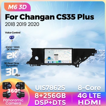 M6 Pro 3D UIS7862S avtomobil radiosi 8g+256G Changan CS35 Plus uchun 2018 2019 2020 Android 12 navigatsiya GPS Multimedia Video pleer