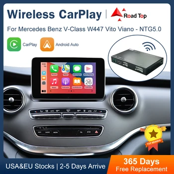 Mercedes Benz V-sinf V447 2014-2018 uchun simsiz CarPlay Vito Viano NTG5.0 bilan Android Auto interfeysi havolasi AirPlay Play