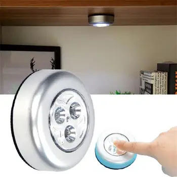 Mini LED sensorli boshqaruv tungi yorug'lik shkafi yotoq xonasi zinapoyalari oshxona simsiz LED shkafi yorug'lik batareyasi quvvatli shkaf devor yoritgichi