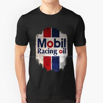 Mobil Racing Oil Vintage Sign T Shirt 100% Paxta Tee Mobil Oil Gaz Stantsiyasi Sign Motor Oil Neft Qutilari Neft Va Gaz Kompaniyalari Oil
