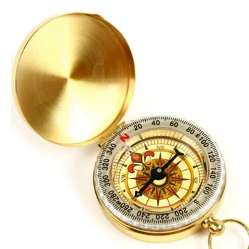 Ochiq Faoliyati Uchun Yangi Lager Yurish Pocket Brass Oltin Kompas Portativ Kompas Navigatsiya Noctilucent Amp Kompas