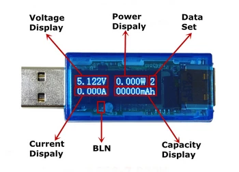 Oq USB 3.0 versiyasi Oled displey ekrani Usb metr detektori voltmetr ampermetr quvvat quvvati oqim kuchlanish sinov qurilmasi