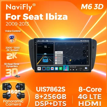 Seat Ibiza uchun NaviFly 2009-2013 aqlli avtomobil Radio pleer GPS navigatsiya 5G simsiz Eq36 simsiz CarPlay Android Auto DTS DSP