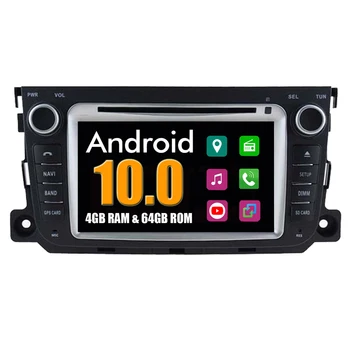 Smart Fortvo uchun Mercedes avtomobil Multimedia futbolchi CarPlay 2012 2013 2014 2015 2016 Android 10 radio Stereo GPS navigatsiya