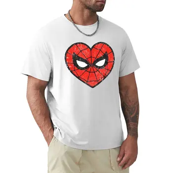 Spider Heart T-Shirt ter customizeds Hippi kiyimlari erkaklar grafik futbolkalari katta va baland