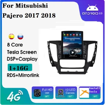 Tesla TS Android 9.0 IPS 2.5 Mitsubishi Pajero uchun D avtomobil DVD pleer 2017 2018 2+32GB GPS