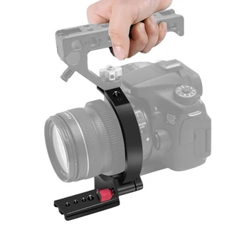 Universal linzalarni qo'llab-quvvatlash braketi Sony Canon Nikon Fuji SLR kamera Video ushlagichi uchun yarim dumaloq halqali gorizontal vertikal tortishish