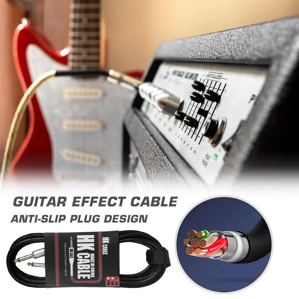3/5/10 M elektr gitara shnuri Audio Asboblar kabeli gitara asboblari kabeli gitara kabeli elektr gitara Bass uchun 6,35 MM raz'em