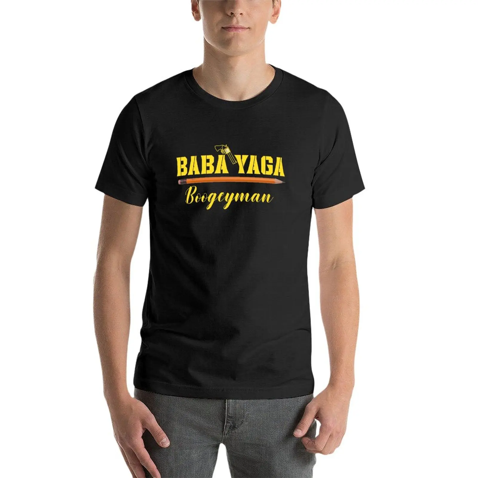 Yangi BABA YAGA-BOOGEYMAN T-Shirt bluza t-shirts man og'ir vaznli t shirts cute kiyim tekis oq t shirts erkaklar